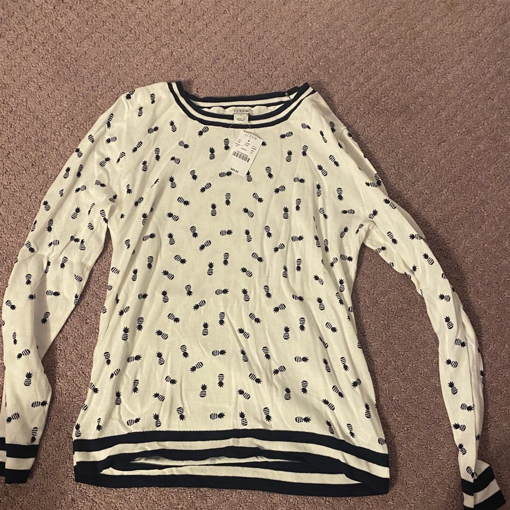J.Crew Pineapple white and navy t shirt from